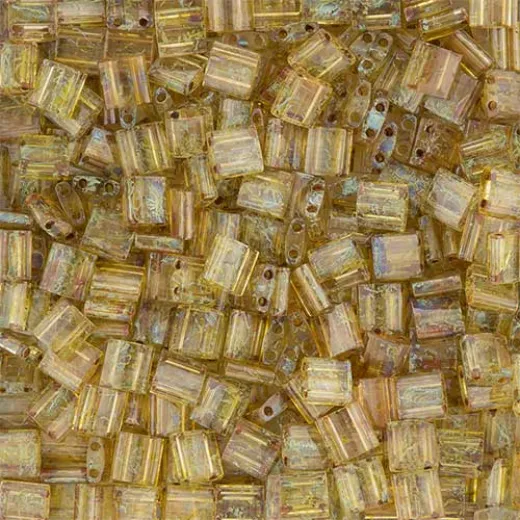 Tila Beads Light Topaz Brown Picasso Transparent 5.2gm pack - 4501 Tila Beads Light Topaz Brown Picasso Transparent 5.2gm pack - 4501