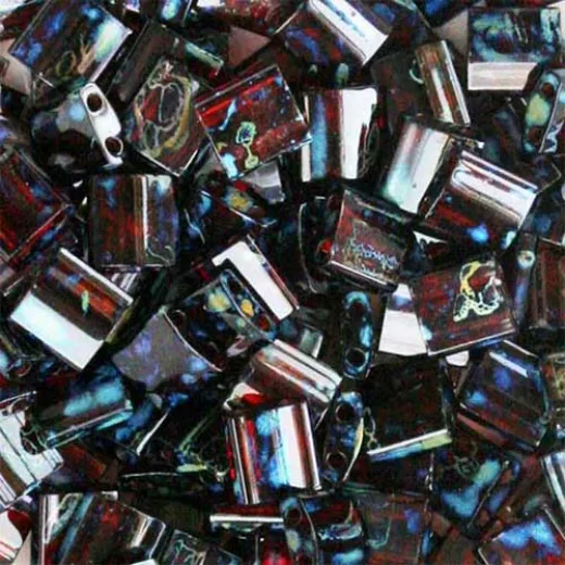 Tila Beads Dark Red Turquoise Picasso 5.2gm pack - 4504 Tila Beads Dark Red Turquoise Picasso 5.2gm pack - 4504