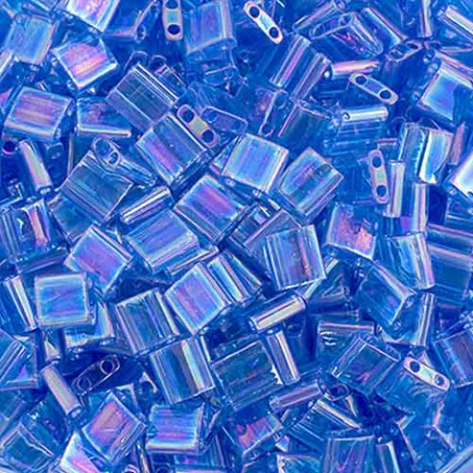 Sapphire Transparent AB Colour 0261 Miyuki Tila Bead 5.2g approx. Sapphire Transparent AB Colour 0261 Miyuki Tila Bead 5.2g approx.