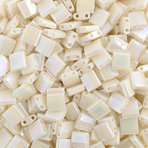 Ivory Pearl Ceylon AB Colour 0486 Miyuki Tila Bead 5.2g approx. Ivory Pearl Ceylon AB Colour 0486 Miyuki Tila Bead 5.2g approx.