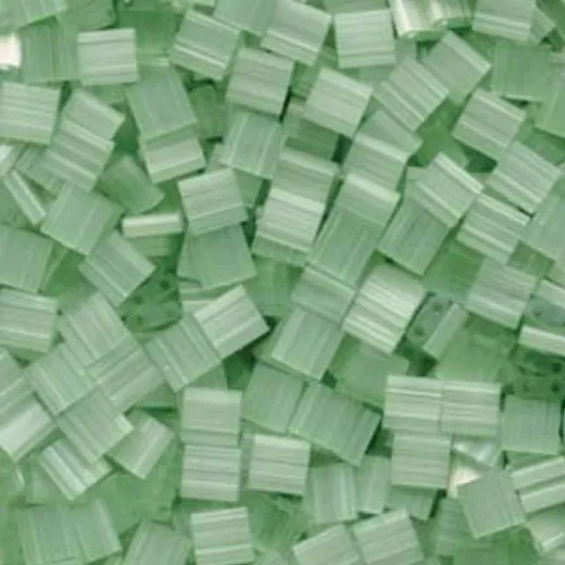 A bulk bag of approximately 50g Silk Pale Green Miyuki TILA Beads, Colour 2559 A bulk bag of approximately 50g Silk Pale Green Miyuki TILA Beads, Colour 2559