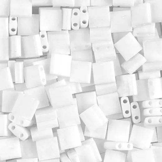 Tila Beads White Opaque Matted 0402F, 50g bag Tila Beads White Opaque Matted 0402F, 50g bag