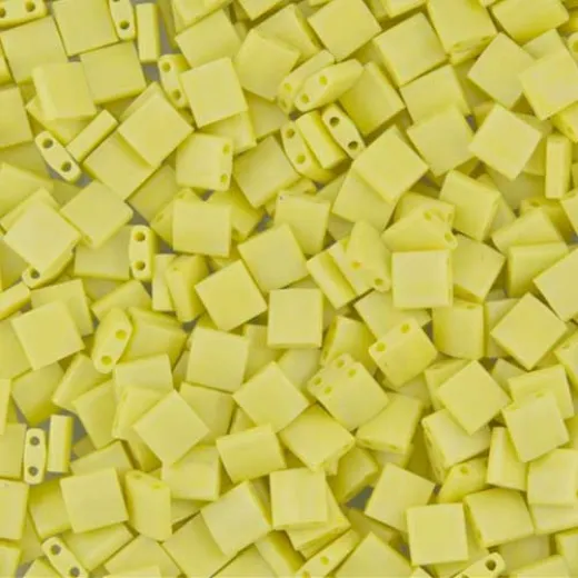 Tila Beads Lemon Yellow Opaque Matte 5.2gm pack - 0404FR Tila Beads Lemon Yellow Opaque Matte 5.2gm pack - 0404FR