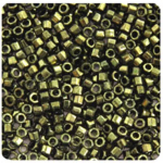 Olive Metallic, Colour Code 0011, Size 11/0 Cut Miyuki Delica Beads, 5.2g approx. Olive Metallic, Colour Code 0011, Size 11/0 Cut Miyuki Delica Beads, 5.2g approx.