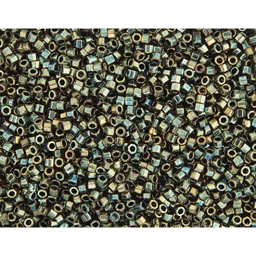 Green AB Colour Code 0024, Size 11/0 Cut Miyuki Delica Beads, 5.2g approx. Green AB Colour Code 0024, Size 11/0 Cut Miyuki Delica Beads, 5.2g approx.