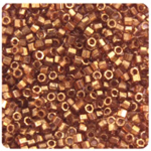 Transparent Luster Metallic Rose Gold, Colour Code 0115, Size 11/0 Cut Miyuki Delica Beads, 5.2g approx. Transparent Luster Metallic Rose Gold, Colour Code 0115, Size 11/0 Cut Miyuki Delica Beads, 5.2g approx.