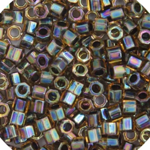 Dark Amber AB Lined-Dyed, Colour Code 0089, Size 11/0 Cut Miyuki Delica Beads, 5.2g approx. Dark Amber AB Lined-Dyed, Colour Code 0089, Size 11/0 Cut Miyuki Delica Beads, 5.2g approx.