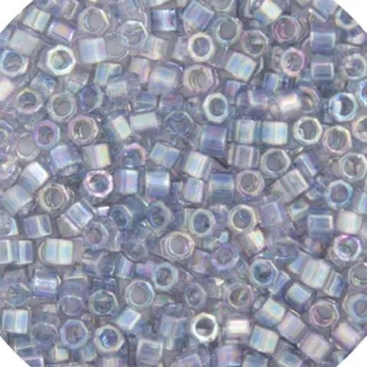 DBMC0111 Light Grey Transparent AB Luster 10/0 Cut Miyuki Delica Beads Colour Code 0111, 5.2gm approx. DBMC0111 Light Grey Transparent AB Luster 10/0 Cut Miyuki Delica Beads Colour Code 0111, 5.2gm approx.