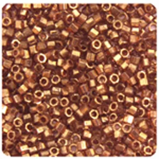 DBMC0115 Light Topaz Transparent Gold Luster 10/0 Cut Miyuki Delica Beads Colour Code 0115, 5.2gm approx. DBMC0115 Light Topaz Transparent Gold Luster 10/0 Cut Miyuki Delica Beads Colour Code 0115, 5.2gm approx.