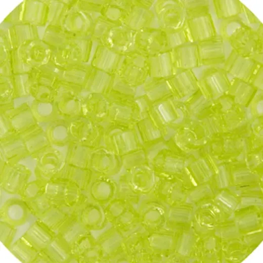 DBMC0712 Chartreuse Transparent 10/0 Cut Miyuki Delica Beads Colour Code 0712, 5.2gm approx. DBMC0712 Chartreuse Transparent 10/0 Cut Miyuki Delica Beads Colour Code 0712, 5.2gm approx.