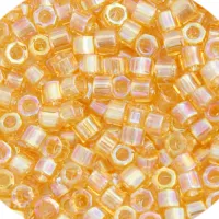 Light Amber Transparent AB, Colour Code 0100, Size 11/0  Cut  Miyuki Delica Beads, 5.2g approx.