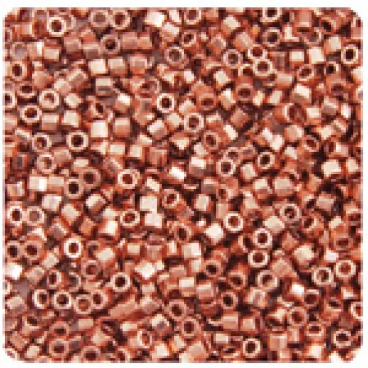 Copper Plated, Colour Code 0040, Size 11/0 Cut Miyuki Delica Beads, 3.3g approx. Copper Plated, Colour Code 0040, Size 11/0 Cut Miyuki Delica Beads, 3.3g approx.