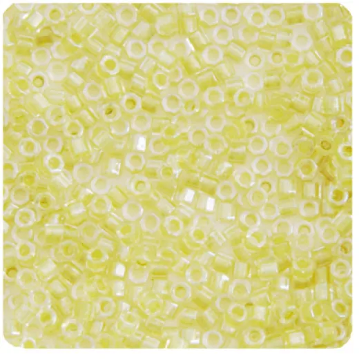 Yellow Green Sparkle Crystal Lined, Colour Code 0910, Size 11/0 Cut Miyuki Delica Beads, 5.2g approx. Yellow Green Sparkle Crystal Lined, Colour Code 0910, Size 11/0 Cut Miyuki Delica Beads, 5.2g approx.