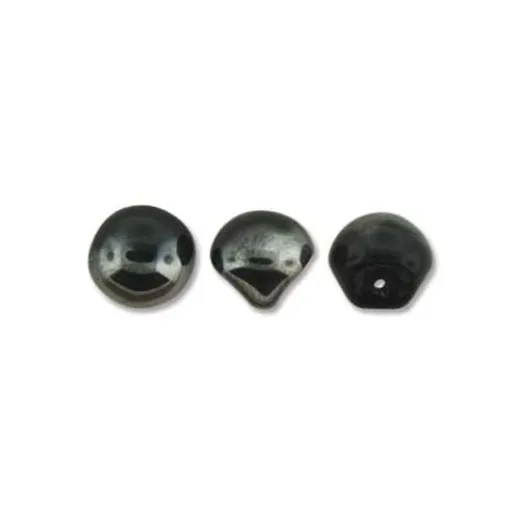 Jet Chrome Mushroom Bead 9x8mm - 30 beads Jet Chrome Mushroom Bead 9x8mm - 30 beads