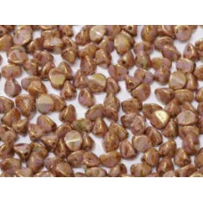 Chalk White Lila Gold Luster 5x3mm Pinch Beads, Approx 10gms