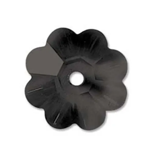 Swarovski 8mm Flowers, Jet, Pack of 6 Swarovski 8mm Flowers, Jet, Pack of 6