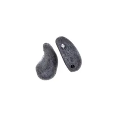 Left Jet/ White Lustre 2 Hole Zoliduo Bead, pack of 20pcs