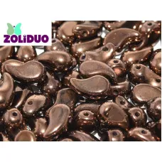 Right Jet Black/Bronze Luster 2 Hole Zoliduo Bead, pack of 20pcs