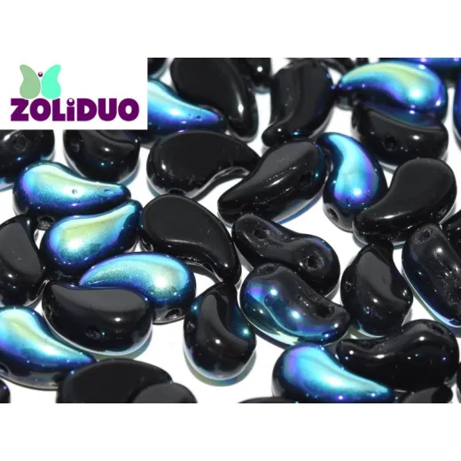 Left Jet AB 2 Hole Zoliduo Bead, pack of 20pcs Left Jet AB 2 Hole Zoliduo Bead, pack of 20pcs