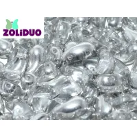 Left Crystal/Labrador Half Coat 2 Hole Zoliduo Bead, pack of 20pcs
