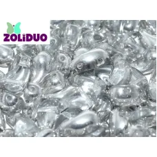 Left Crystal/Labrador Half Coat 2 Hole Zoliduo Bead, pack of 20pcs
