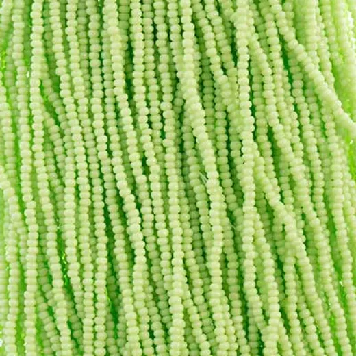 13/0 Charlottes, Opaque Pale Green, hank of around 12g