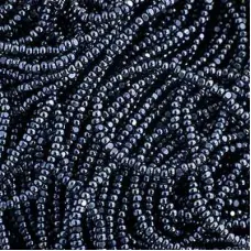 13/0 Charlottes,Opaque Metallic Gunmetal,12-13g