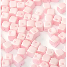 Pastel Pink 4mm Crisscross Cubes in packs of 50