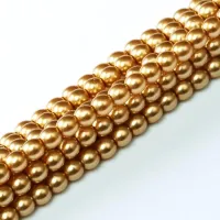 Dark Gold Shiny 2mm Glass Pearls, Approx 150 Beads