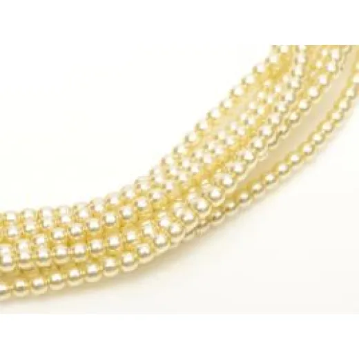 Light Cream, Pack of 150, 3mm Glass Pearls Light Cream, Pack of 150, 3mm Glass Pearls