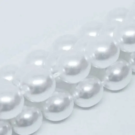 White Shiny 10mm Czech Glass Pearls, 50pcs per strand White Shiny 10mm Czech Glass Pearls, 50pcs per strand