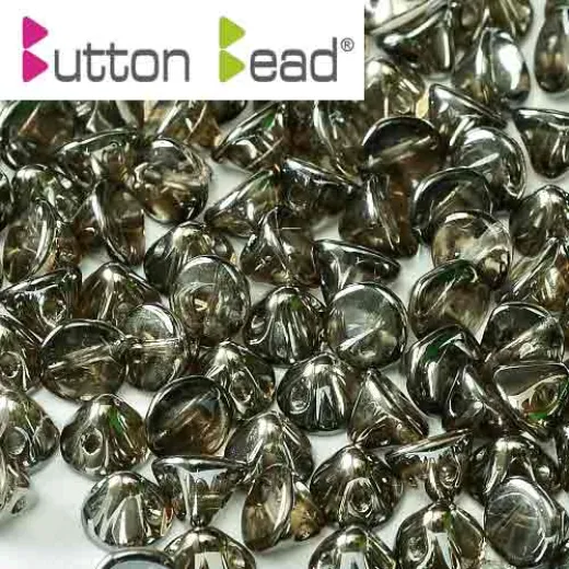 Vacuum Hematite Crystal 4mm Button Beads, Pack of 50 Vacuum Hematite Crystal 4mm Button Beads, Pack of 50