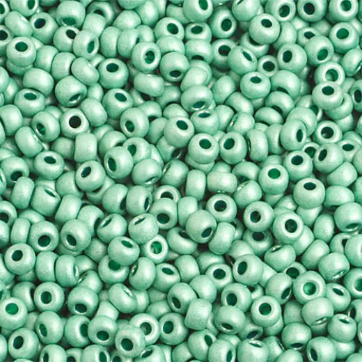 Metallic Mint Green Matte Terra, Size 8/0, 22g Metallic Mint Green Matte Terra, Size 8/0, 22g