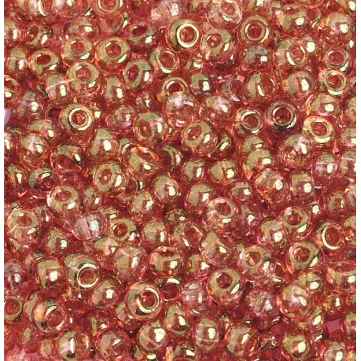 Transparent Red / Bronze Coated, Size 6/0, 22g Transparent Red / Bronze Coated, Size 6/0, 22g