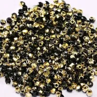 2mm Jet Amber Fire polished Beads 150pcs