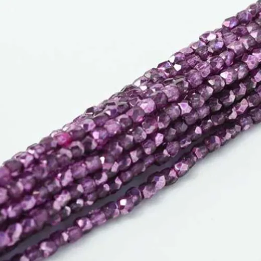 2mm Crystal Amethyst Metallic Ice Fire Polished Beads, 75pcs