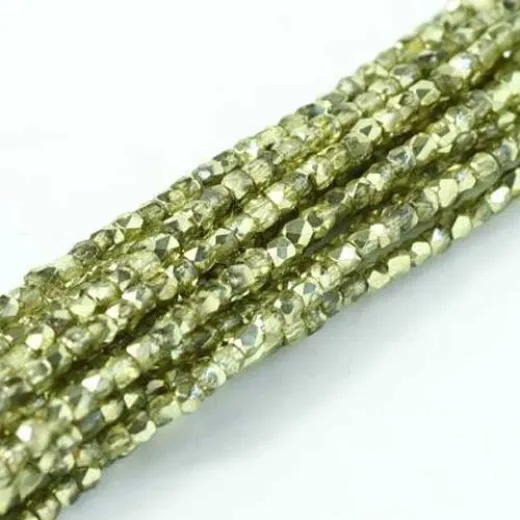 2mm Crystal Lime Metallic Ice Fire Polished Beads, 75pcs