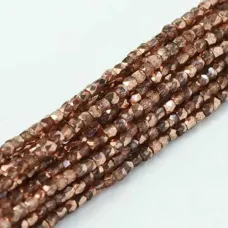 2mm Crystal Peach Metallic Ice Fire Polished Beads, 75pcs