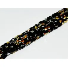2mm Jet Marea Fire polished Beads 150pcs