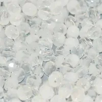 Crystal Half Matte, 4mm etched firepolished beads, pack of 120pcs