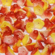 Chalk White Funky Apple 5x7mm Flower Cup Beads, approx. 50