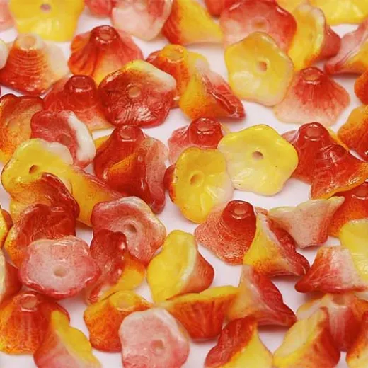 Chalk White Funky Apple 5x7mm Flower Cup Beads, approx. 50 Chalk White Funky Apple 5x7mm Flower Cup Beads, approx. 50