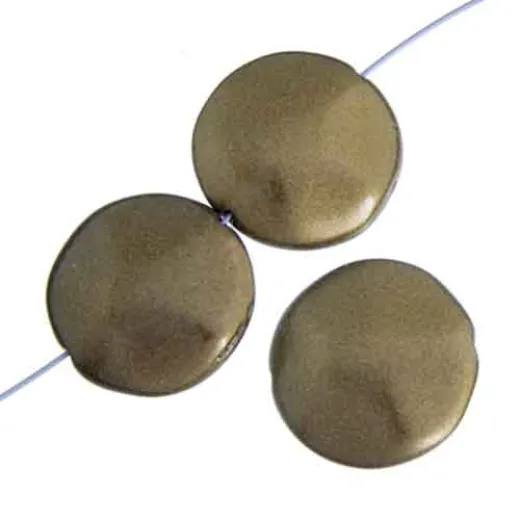 Glass Icy Stone Gold Metallic 20mm Coin, Pack of 2 Glass Icy Stone Gold Metallic 20mm Coin, Pack of 2
