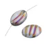 Peacock Beads Flat 20mm x 14mm oval bead Opaque Light Blue Luster Vitrial Chrome