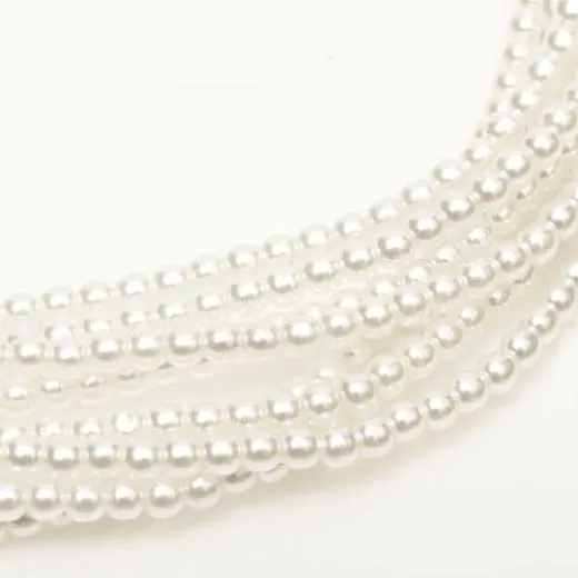 Bright White Shiny 2mm Glass Pearls, Approx 150 Beads Bright White Shiny 2mm Glass Pearls, Approx 150 Beads