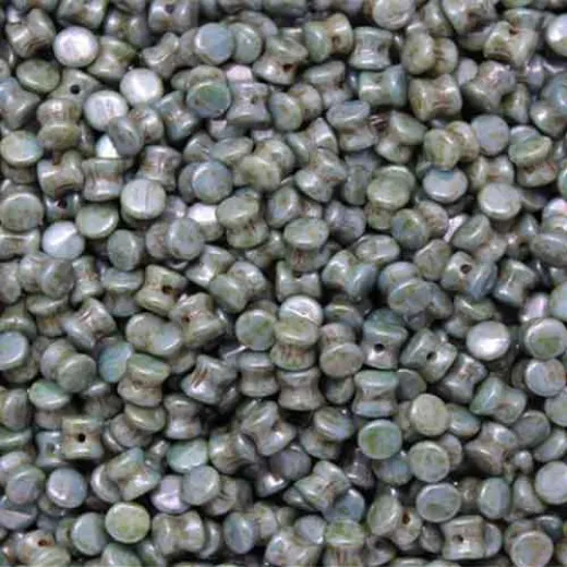 Pellet Beads Chalk White Blue 4x6mm 50pieces Pellet Beads Chalk White Blue 4x6mm 50pieces