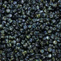 Pellet Beads Jet Travertine 4x6mm 50 pieces