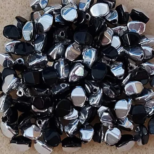 Jet Labrador 5x3mm Pinch Beads, Approx 10gms Jet Labrador 5x3mm Pinch Beads, Approx 10gms