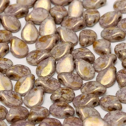 Alabaster Lila Gold Luster Pip Beads - 50 pcs Alabaster Lila Gold Luster Pip Beads - 50 pcs