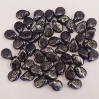 Jet Silver Grey Pip Beads - 50pcs